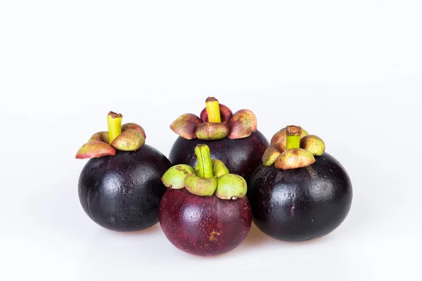 Mangosteens Queen of fruits,mangosteen  on white background — Stock Photo, Image