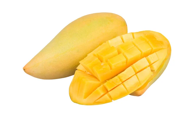 Deliziosi frutti di mango maturi, mango su sfondo bianco . — Foto Stock