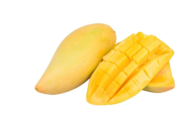 Deliciosa fruta madura de mango, mango sobre fondo blanco . — Foto de Stock