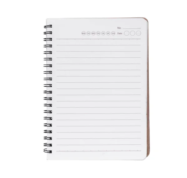 Notebook and pen isolated on a white background .top view copy space, with clipping path — стоковое фото