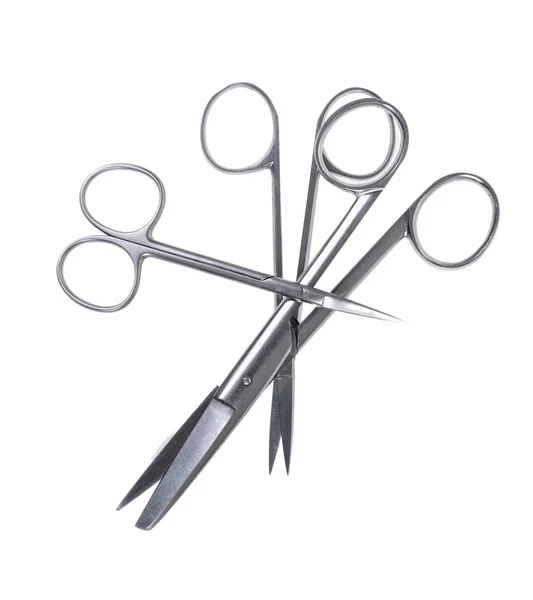 Egy pár rozsdamentes acél sebészeti forcep fehér alapon — Stock Fotó