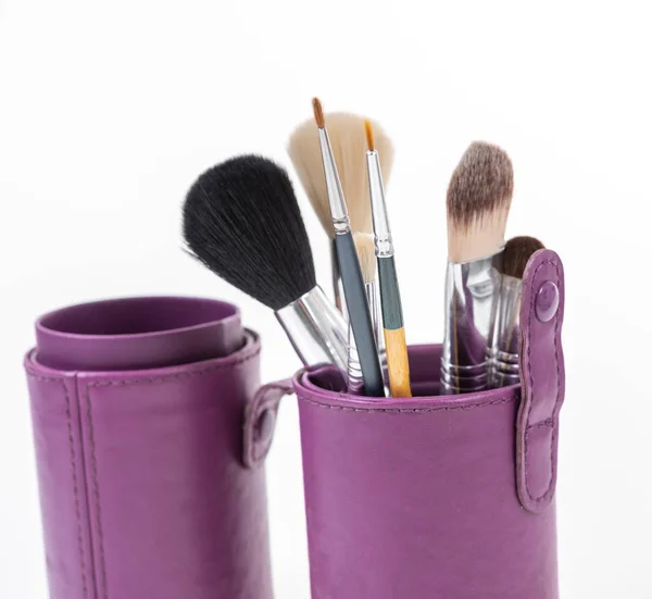 Bunch of make-up brushes - Cosmetics and beauty. Make-up brushes — Stock Photo, Image