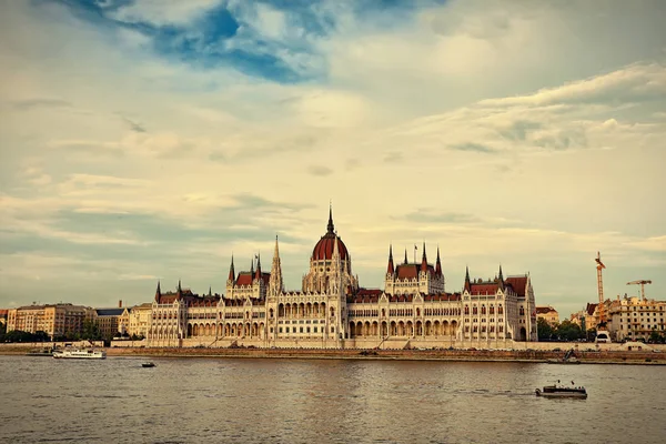 Hungarian Parliament Building on the bank of the Danube in Budapest.