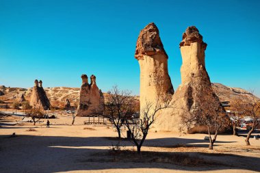 Cappadocia, Turkey. Fairy Chimney. Multihead stone mushrooms in the Valley of the Monks. Pasabag Valley clipart