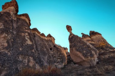Kapadokya. Peri Bacası. Multihead taş mantar keşişler Vadisi. Pasabag Vadisi