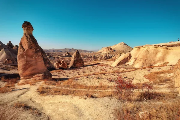 Cappadocia Törökország Tündér Kémény Kombinációs Gomba Völgyben Szerzetesek Pasabag Völgy — Stock Fotó