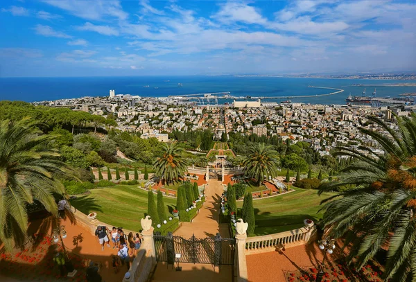 Israel Haifa Outubro 2017 Jardins Templo Bahai Nas Encostas Montanha — Fotografia de Stock