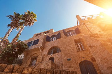 Eski taş street, Tel Aviv Jaffa'nın görünümünü.