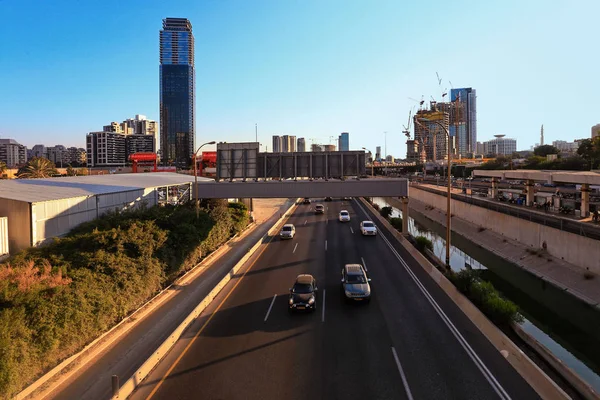 Tel Aviv Israel Octubre 2017 Vista Autopista Ayalon Desde Estación — Foto de Stock