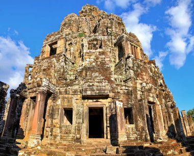 Angkor Thom, Siemreap, Kamboçya 'daki Bayon Tapınağının Yüzleri.