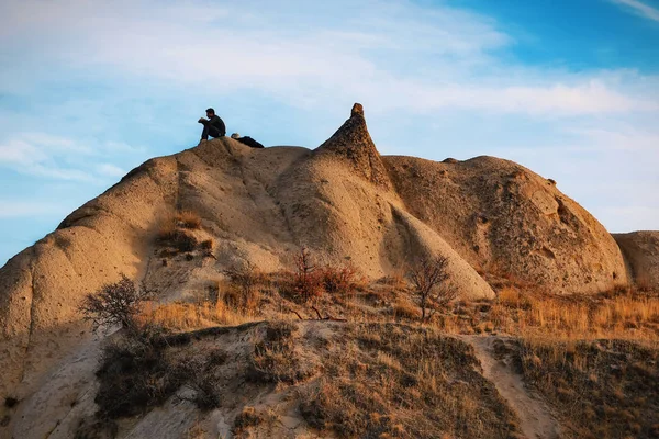 Formações Rochosas Vale Das Espadas Perto Cidade Goreme Capadócia Turquia — Fotografia de Stock