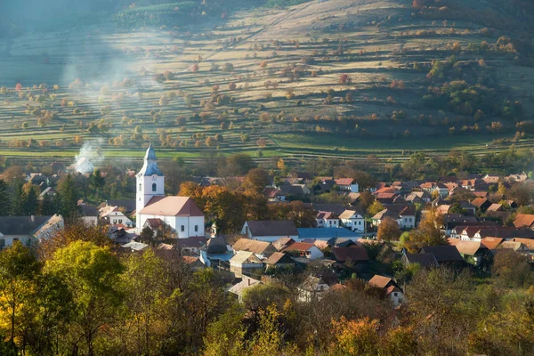 Herbst Landschaft Von Rimetea Dorf — Stockfoto