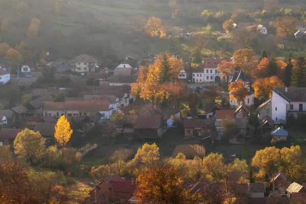 Höstlandskap Rimetea Byn — Stockfoto