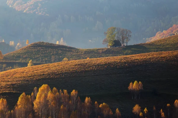 Bela Paisagem Nas Cores Outono Nascer Sol — Fotografia de Stock