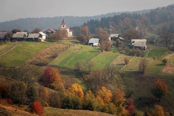 Belles Couleurs Automne Sur Les Collines Roumaines Paysage Automne Coloré — Photo