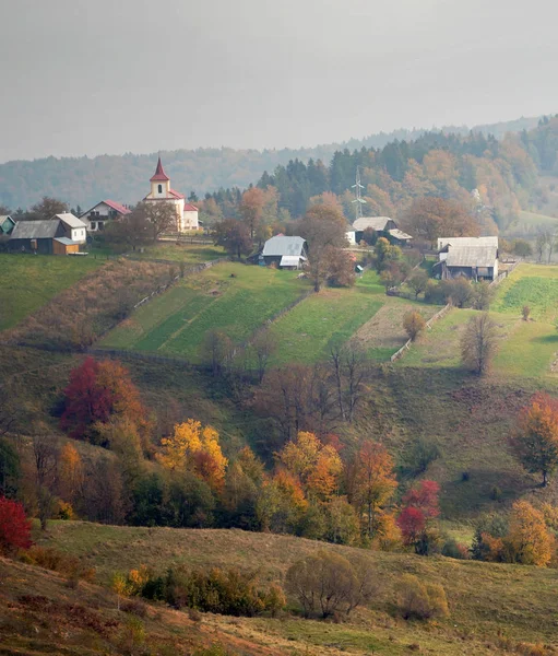 Όμορφα Χρώματα Του Φθινοπώρου Στη Ρουμανική Λόφους Πολύχρωμο Φθινόπωρο Τοπίο — Φωτογραφία Αρχείου
