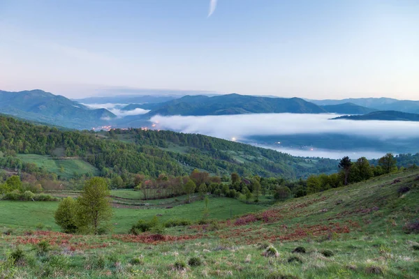 Foggy Sunrise Apuseni Mountains Romania — 스톡 사진