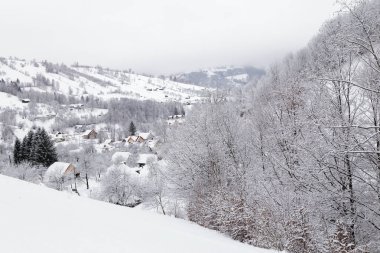 Kış manzara Transylvania'da