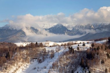 Kış manzara Transylvania'da