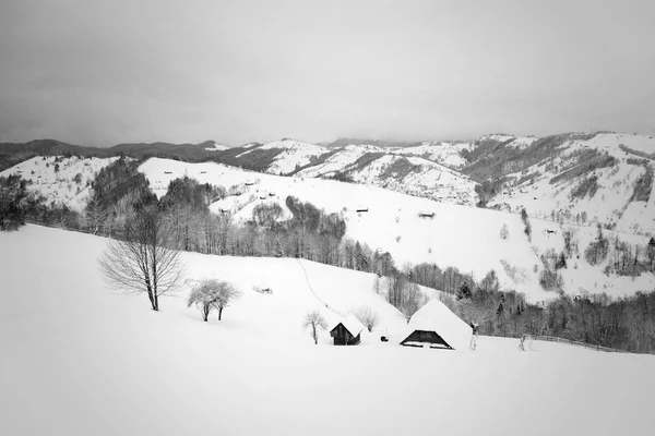 Kış manzara Transilvanya, Romanya