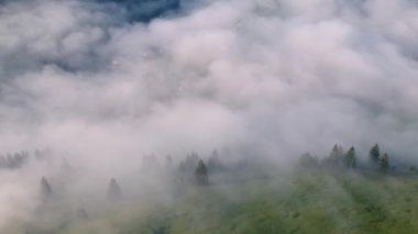 Bucovina, Romanya sisli havadan görünüm