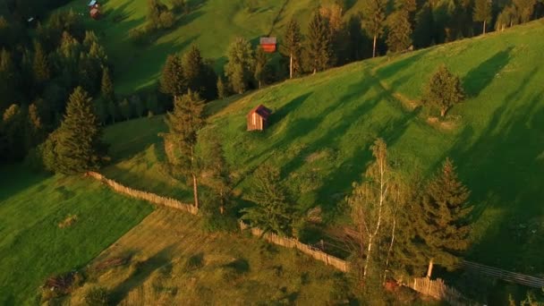 Vista Aérea Sobre Pueblo Sadova Bucovina — Vídeos de Stock
