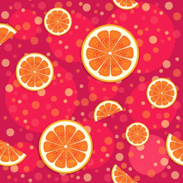 Бесшовный Шаблон Апельсин Фруктовые Ломтики Акварельные Брызги Летняя Печать — стоковый вектор