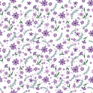 Çiçek deseni, tomurcuklar ve yapraklar. Kumaş, ambalaj kağıdı, kağıt bardak baskısı için. Kartlar için şablon, davetler