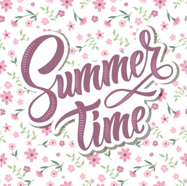 Yazla ilgili bir yazı ve çiçek ve yaprak deseni. 