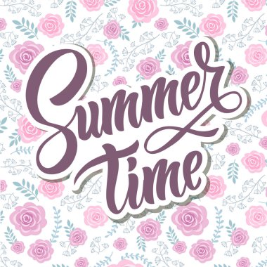 Yazla ilgili bir yazı ve çiçek ve yaprak deseni. 