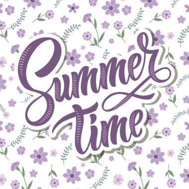 Yazla ilgili bir yazı ve çiçek ve yaprak deseni. 