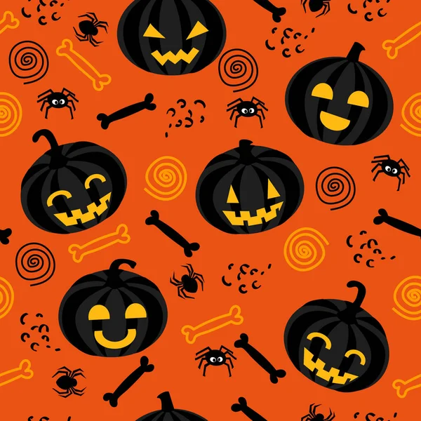 Halloween Zökkenőmentes Minta Nyomtatására Csomagolópapír Papír Poharak Ajándék Doboz Party — Stock Vector