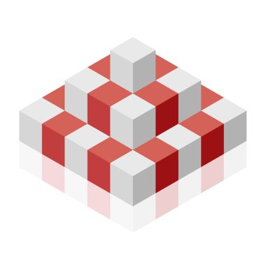 Piramit şeklinde itiraz ediyorum. Soyut küp vektör şekli teknolojik gelişimi, nanoteknoloji minimalist blok bileşen anımsatan. İzometrik marka bilimsel kurum, araştırma merkezi