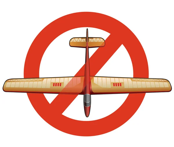 Запрет Глайдер Строгий Запрет Строительство Тонкого Самолета Запрещаю Остановить Мировую — стоковый вектор