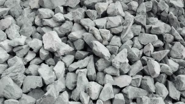 Gravel Large Fractions Crushed Stone Building Aggregate Stone Structure Pile — Stock Video