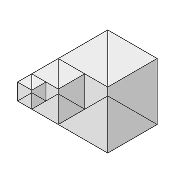 Forma Abstracta Del Vector Del Cubo Que Recuerda Desarrollo Tecnológico — Vector de stock