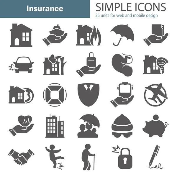 Service Assurance Icônes Simples Ensemble — Image vectorielle