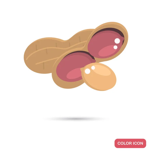 Erdnüsse Farbe Flache Symbol — Stockvektor