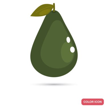 Avokado meyve renk düz simgesi