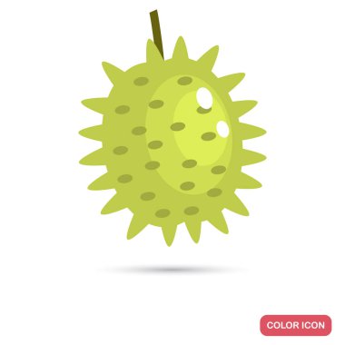 Durian meyve renk düz simgesi