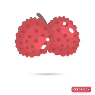 Lychee meyve renk düz simgesi