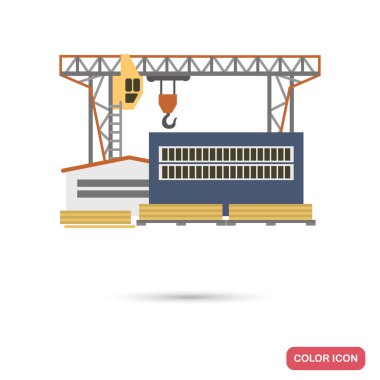 Ağaç işleme fabrika renk düz illüstrasyon