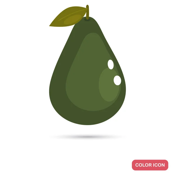 Aguacate Fruta Color Icono Plano — Vector de stock