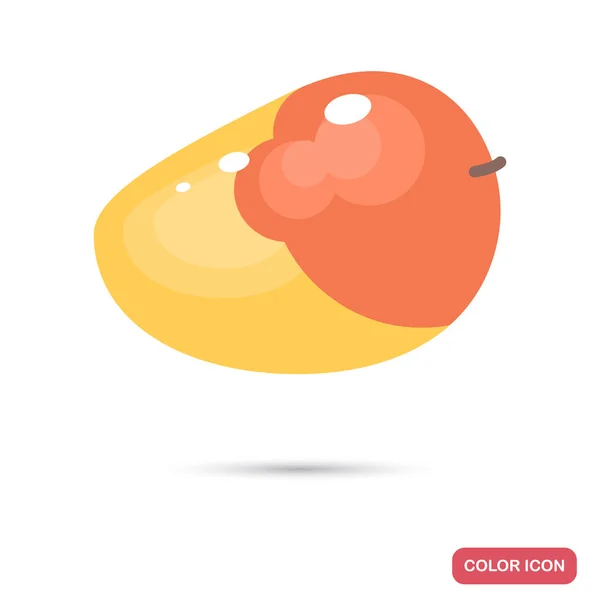 Mango Fruta Color Icono Plano — Vector de stock