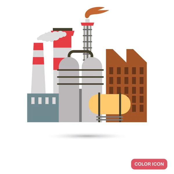 Ölindustrie Fabrik Farbe Flach Illustration — Stockvektor