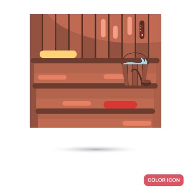 Rus banyosu parçası renk düz illüstrasyon