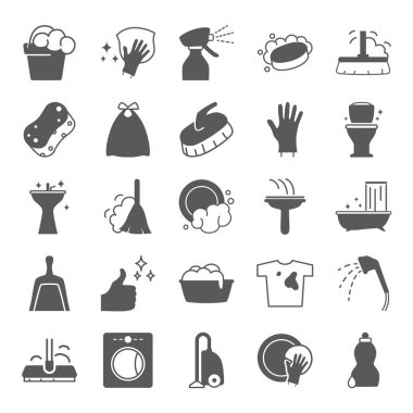 Basit simgeler temizlik web ve mobil tasarım için ayarla