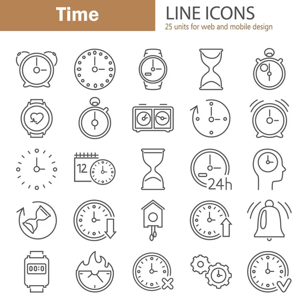 Conjunto Iconos Línea Tiempo Para Diseño Web Móvil — Vector de stock