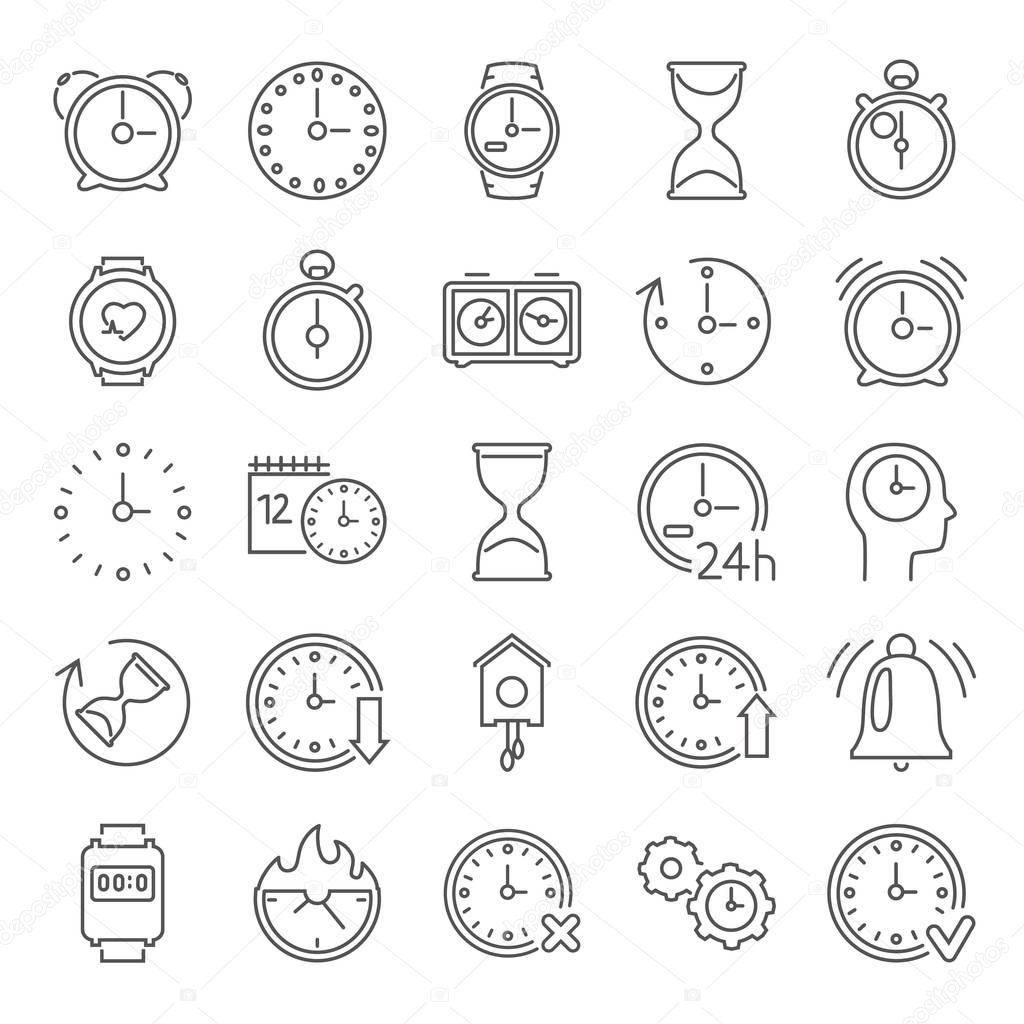 Time line icons set for web and mobile design
