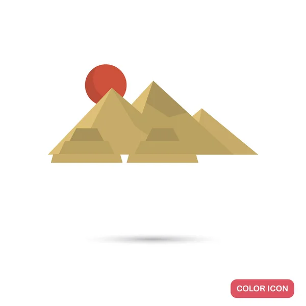 Mısır Piramids Web Mobil Tasarım Için Düz Simge Renk — Stok Vektör